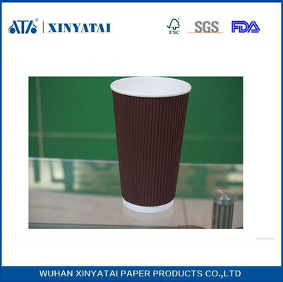 China Isolado de impressão Multi cor Ripple papel copos, chávenas de café de papel biodegradável fornecedor
