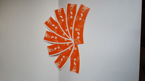 China Laranja logotipo impresso personalizado Paper Fan Cup / Papel Folha em branco / Papel de copos de papel fornecedor