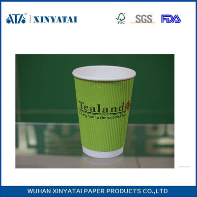 China Duplas Ripple copos de papel de parede personalizados para bebidas quentes ou bebidas frias, descartáveis ​​xícaras de chá fornecedor