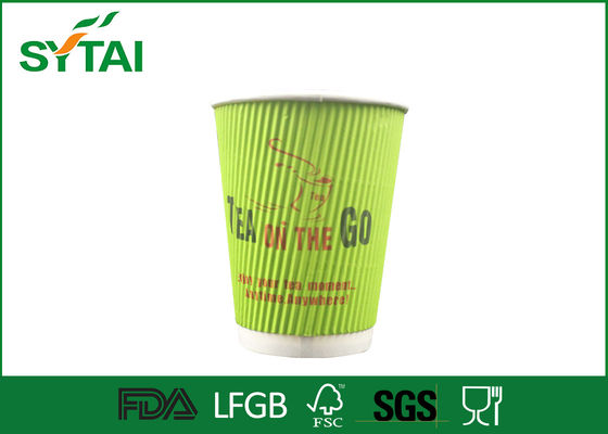 China Leakproof adiabático recicl da ondinha de papel do copo de chá 12oz com tampas fornecedor