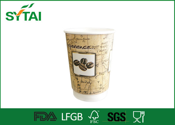 China Personalize copos de papel dobro descartáveis de parede para o café quente com tampas fornecedor