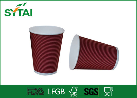 China Bio personalize os copos de papel da ondinha da impressão 8 10 café quente de um ziguezague de 12 onças fornecedor