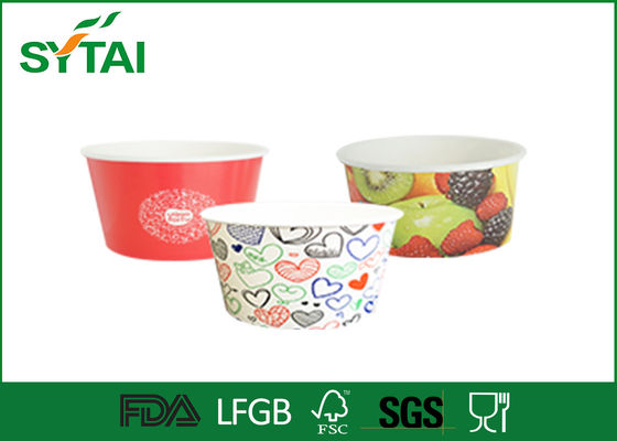 China 9 oz logotipo impresso Duplo PE descartáveis ​​de papel de sorvete copos / copos de iogurte com tampas fornecedor