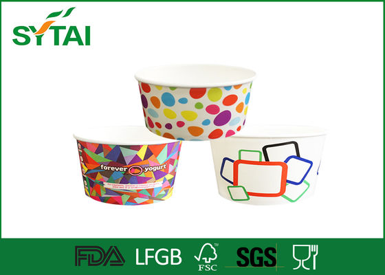 China Pequeno impressos personalizados Frozen Yogurt &amp; gelo copos de papel de creme com tampas, Papel Bowls 2 onças fornecedor