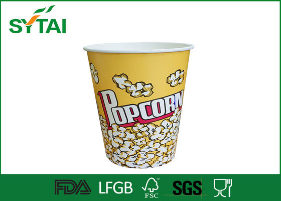 China Disposable Paper Popcorn Baldes / papel biodegradável Cups pipoca Multi Color fornecedor
