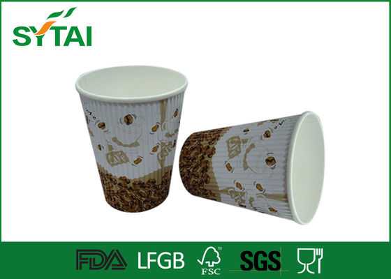 China Copos de papel personalizados da ondinha descartável sem tampas/copos de papel ondulados para o café fornecedor