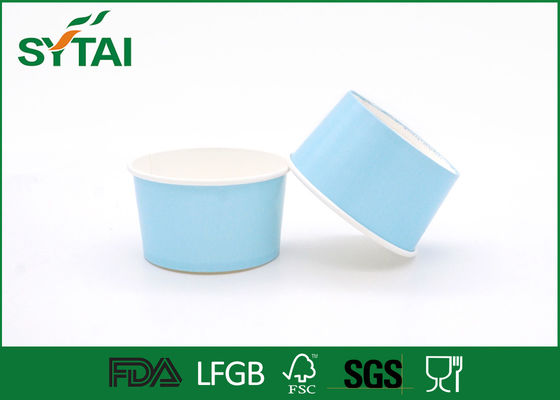 China Logotipo azul copos de papel reciclados de gelado, bacias descartáveis do gelado de Customizea fornecedor
