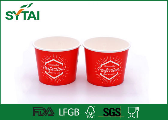 China Tamanho feito sob encomenda vermelho Eco - copo de papel amigável de gelado para o alimento frio fornecedor