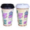 12 onças logotipo impresso copos de papel de parede simples para bebidas quentes, copos de café descartáveis ​​com tampas fornecedor