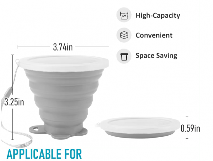 180ml 200ml 270ml 320ml Cálice de acampamento de silicone dobrável 1