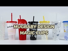 Feliz Natal presente vidro plástico mudança de cor copo bebendo copo de Natal com canudo