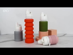 Garrafa de água de silicone de qualidade alimentar de tipo PP dobrável 350 ml 550 ml 750 ml