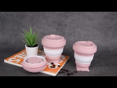 350 ml 500 ml Taça de café de viagem de silicone OEM ODM dobrável