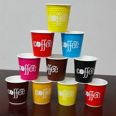 China 8 onças Flexo Diamante de parede dupla de papel copos de café, copo de papel descartável fornecedor