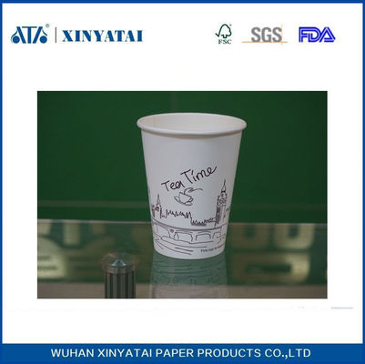 China Duplas recicláveis ​​de papel copos de café feitos sob encomenda, reciclado descartáveis ​​xícaras de chá 9 oz fornecedor