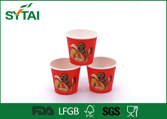 China Imagens de caráter copo de papel vermelho impresso 2,5 onças com papel do produto comestível fornecedor