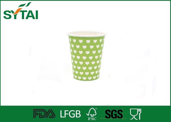 China Verde da bebida como a única impressão descartável pontilhada do amor dos copos de papel de parede fornecedor