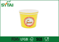 O gelado feito sob encomenda impresso colorido amarelo coloca a favor do meio ambiente descartável fornecedor