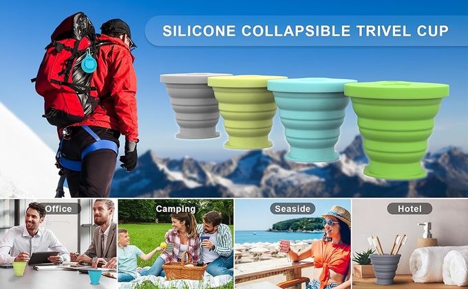180ml 200ml 270ml 320ml Cálice de acampamento de silicone dobrável 2