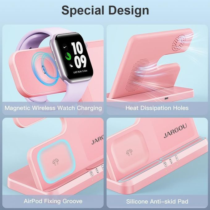 Estação de carregamento sem fio rápido para iPhone Apple Watch e AirPods Pro com carregamento rápido 1